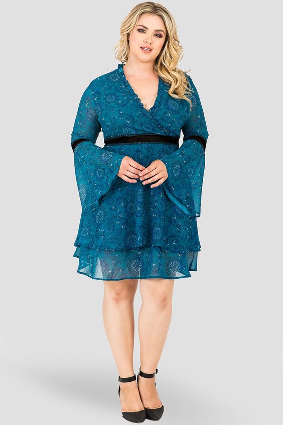 teal plus size dress